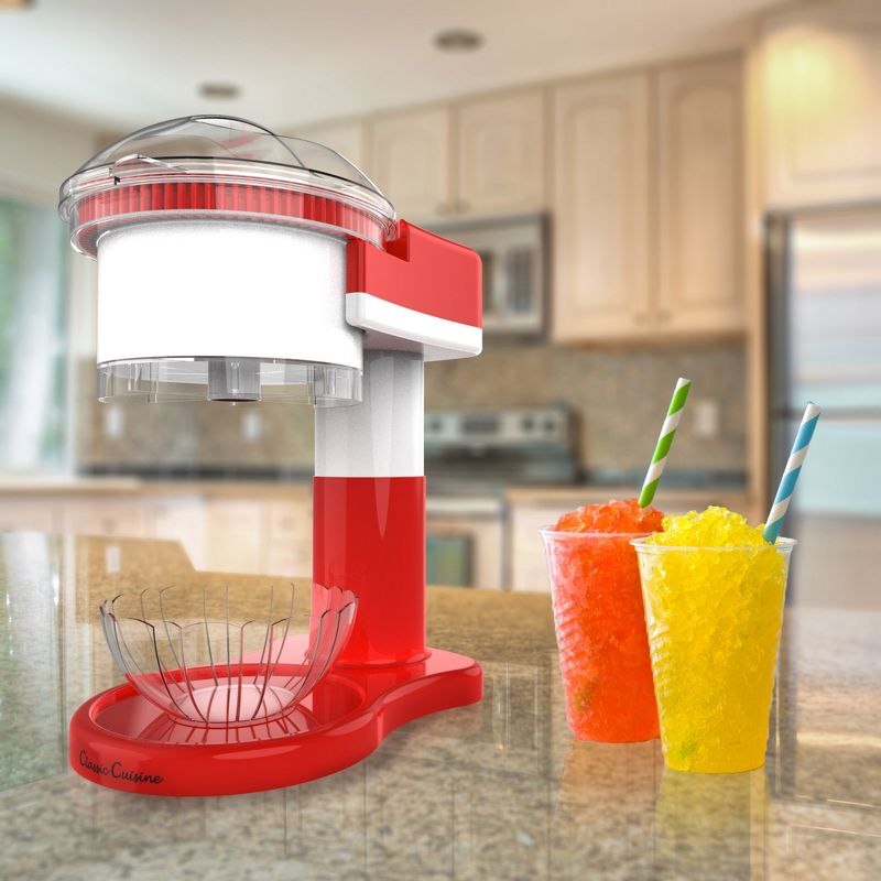 Hastings Home Electric Shaved Ice Machine and Snow Cone Maker for Home Use - 7" x 12", Red/White, 2 of 8