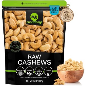Raw Whole Cashews, Unsalted, Shelled,  Bulk Cashew Fresh Nuts by Nut Cravings - 1 of 4