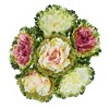 Collections Etc Artificial Cabbage Rose Floral Stems, Set of 6 NO SIZE Multicolored - 3 of 4