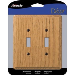 Amerelle Contemporary Brown 2 gang Wood Toggle Wall Plate 1 pk - 1 of 1