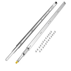 VEVOR Set of Two Drawer Rails, Sizes Ranging from 16 to 60 inches, 250 lbs Weight Limit, Locking Mechanism, Ball Bearing Side Mount Slide Rail, Silver - 1 of 4