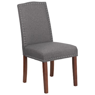 Merrick Lane Parsons Chair Plush Dining Chair With Accent Nail Trim And Wooden Legs Target