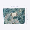 Unique Bargains Travel Zipper Floral Makeup Bags and Organizers Blue - 4 of 4