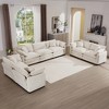 2-Piece Corduroy Fabric Modern Living Room Sofa Set with 2-Seater and 3-Seater, Large Deep Seat, Recliner, and 8 Cushion Upholstery - 2 of 4