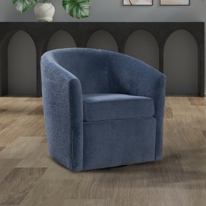 Swivel Ultra-Soft Performance Fabric Barrel Chair with 360-Degree Swivel, Removable Cushion, and Barrel Back Design - 1 of 4