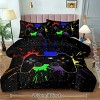 Boersma Black Video Game Comforter Set – Colorful Game Controller Bedding for Kids & Teens, 3-Piece Set, Boys Girls Room Decor - 4 of 4