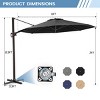 Crestlive Products 11FT Patio Offset Cantilever Umbrella Round with 360°Rotation 6 Heights Adjustable Outdoor Umbrella - 3 of 4