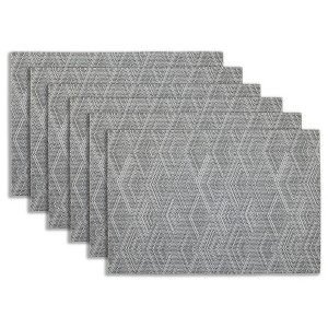 Dainty Home Diamonds Woven Vinyl Reversible Rectangular Placemat Set of 6 - 1 of 3