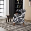 KWPZQEB Mid-Century Accent Chair with Coffee Table, Lounge Armchair with Upholstered & Wood Legs, Vintage High-Back Reading Chair for Living Room - 4 of 4