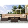 COWLOWN 7 Pieces Outdoor Patio, Porch Furniture Sets, Rattan Patio Furniture for Poolside, Outdoor Sectional Sofa Set with Tea Table - 2 of 4