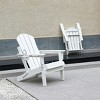 Gulches White Folding HDPE Adirondack Chair with Integrated Cup Holder, Wood-Textured Composite, All-Weather 350LBS Capacity, Large Seat - 4 of 4