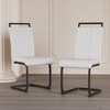 KWPZQEB Set of 2 Dining Chairs, Mid-Century Modern Chairs with C-Shaped Tube and PU Leather Cushion for Living Room Outdoor Lounge - 4 of 4