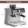 Espresso Machine with Built-in Grinder and Steamer Wand, Coffee Maker for Cappuccino and Latte, 2.8L Water Tank - 2 of 4