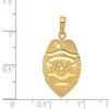 Black Bow Jewelry 14k Yellow Gold Polished Badge Pendant - 4 of 4