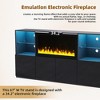 TIRAMISUBEST 3-Piece Entertainment Center Set with 34.2" Non-heating Electric Fireplace, TV Stand with LED Lights, Media Console with Shelves - 3 of 4