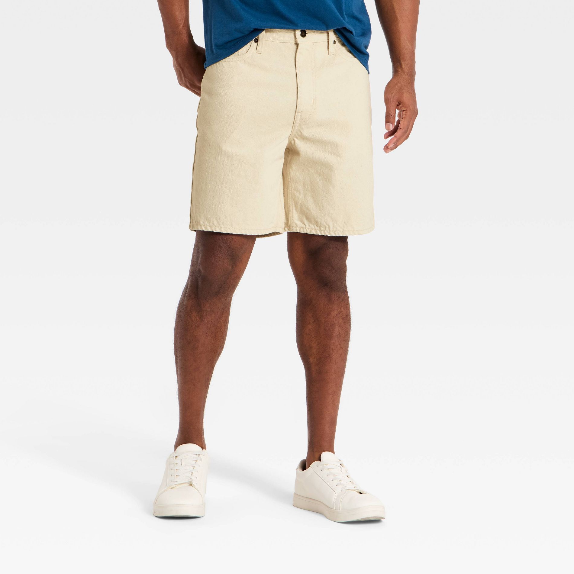 Men's 8" Relaxed Fit Denim Shorts - Goodfellow & Co™ Cream