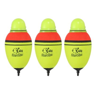 Unique Bargains EVA Green Red LED Lighted Fishing Slip Bobbers for Night Fishing 3 Pcs