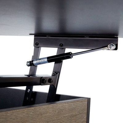 Bryson 42" Two-Tone Wood & Metal Lift-Top Coffee Table with Storage