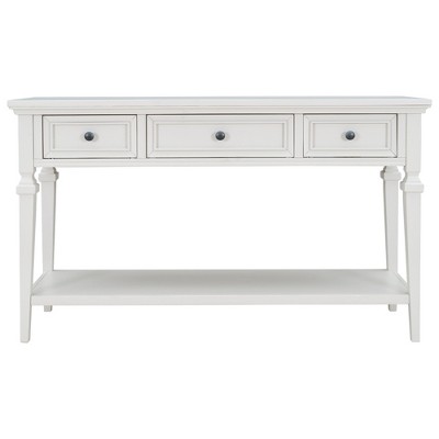 Dexmalle Classic Retro Style Console Table with Three Top Drawers and Open Style Bottom Shelf