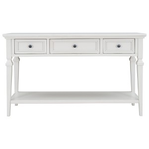 Dexmalle Classic Retro Style Console Table with Three Top Drawers and Open Style Bottom Shelf - 1 of 4