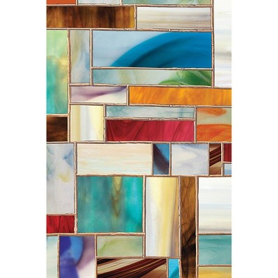 24" x 36" Multicolor Stained Glass Look Privacy Window Film