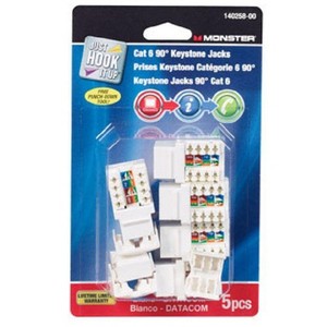 Monster Jhiu 140258-00 Cable Keystone Jacks Category, 5 Pack - 1 of 1