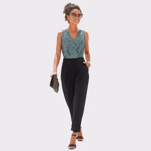 Women's Sleeveless V-Neck Jumpsuit - LASCANA - 1 of 4