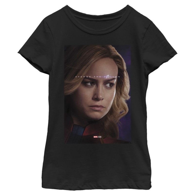 Girl's Marvel Avengers: Endgame Captain Marvel Avenge the Fallen T-Shirt, 1 of 5
