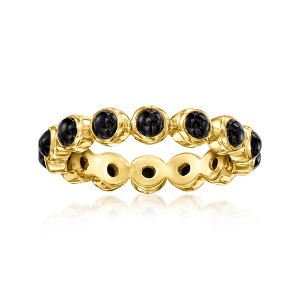 Ross-Simons Onyx Eternity Band in 18kt Gold Over Sterling - 1 of 4
