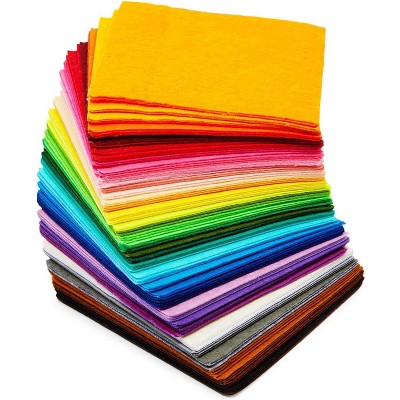 Bright Creations 100-Pack Felt Fabric Sheets for Arts and DIY Crafts Supplies, 50 Colors (4 x 4 in, 1 mm)