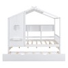 Whisen Wooden Twin Size House Bed & Modern Playhouse Design for Kids With Trundle, Storage Shelf - 3 of 4