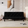 Airsurfer 66" Black Velvet Sofa Bed, 3-Adjustable-Position Convertible Sofa-to-Bed, Tufted Sleeper Sofa for Living Room, Apartment, Bedroom - 2 of 4