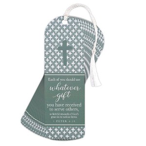 Dicksons BKMTL-483 Serve Others Green and White 2 x 6 Inch Paper and Tassel Place Keeper Bookmark Pack of 12 - 1 of 2