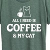 Women's - Instant Message - All I Need Coffee Cat Short Sleeve Graphic T-Shirt - 2 of 4