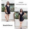 AI'MAGE Women's Swimsuit Coverups Bikini Beach Swimwear Cover Up V Neck Bathing Suit Cover Up Beach Dress - 3 of 3