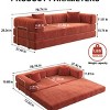 Modular Sectional Sofa, Multi-Shape Design Convertible Floor Sofa Bed with Pillow Arms, Sofa Bed with Removable Corduroy Covers-Coolbibila - 4 of 4