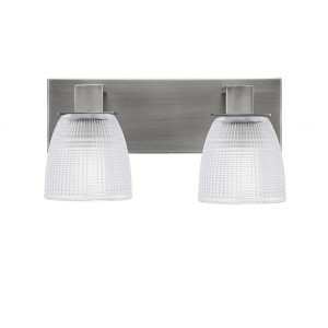 Toltec Lighting Apollo 2 - Light Vanity in  Graphite with 5" Clear Ribbed Shade - 1 of 1