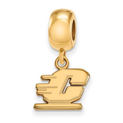 Black Bow Jewelry 14k Yellow Gold Plated Sterling Silver Central Michigan Chippewas NCAA Bead Charm