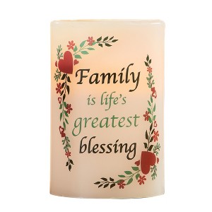 Collections Etc Greatest Blessing LED Lighted Flameless Flickering Candle 4 X 4 X 6 - 1 of 2