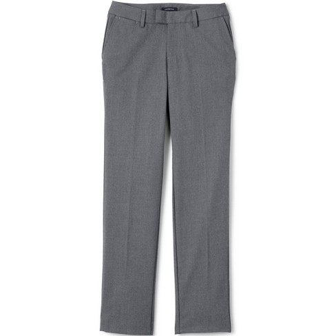 Lands' End School Uniform Women's Plain Front Dress Pants - 0 - Gray ...