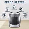 ZAFRO Small Space Heater Electric Portable Heater Fan for Home&Office Ceramic Fan Heaters with Adjustable Thermostat, 750W/1500W (8.1 Inch, Silver) - 3 of 4