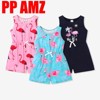 PATPAT Toddler Girls Jumpsuit 3 pk Rompers Little Girl Elastic Waist Sleeveless Butterfly Leopard Rompers - 2 of 2