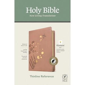 NLT Thinline Reference Bible, Filament Enabled Edition (Red Letter, Leatherlike, Pink, Indexed) - (Leather Bound) - 1 of 1