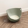 IRIS USA Cat Litter Box with High Walls and Handles, Made with Flexible Plastic, Sage Green - 2 of 4