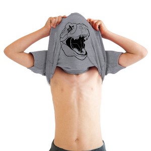 Youth Ask Me About My Trex T Shirt Funny Cool Dinosaur Flip Graphic Print Kids - Crazy Dog Youth T Shirt - 1 of 4