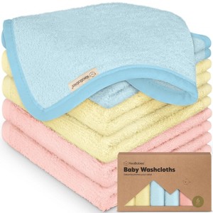 6-Pack Soft Baby Washcloths, Viscose from Bamboo - Kids, Newborn Bath Towels, Infant Shower, Toddler Reusable Face Towel,10x10 - 1 of 4