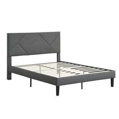 NicBex Benjamin Bed Frame with Headboard Full Gray