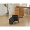 FONTOI Round Storage Ottoman, Ottoman Foot Stools with Removable Lid for Living Room Bedroom, Gray, 13"*15.8"*13" - 4 of 4