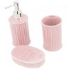 Home Mart Goods Pink Dolomite Bathroom Accessories Set - Soap Dispenser, Soap Dish & Tumbler - 4 of 4