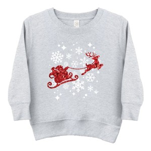 Santa Sleigh Glitter - Kids Toddler Sweatshirt and Kids Youth Sweatshirt - 1 of 2